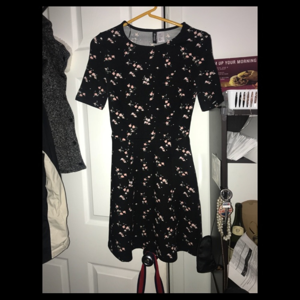 Black floral H&M dress